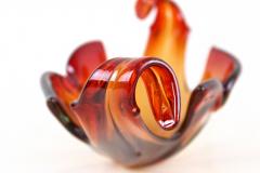  Murano Glass Sommerso Mid Century Murano Sommerso Glass Bowl Red Orange Tones Italy ca 1960 - 4106346