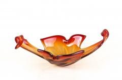  Murano Glass Sommerso Mid Century Murano Sommerso Glass Bowl Red Orange Tones Italy ca 1960 - 4106352