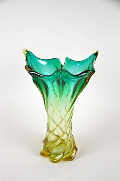  Murano Glass Sommerso Mid Century Murano Sommerso Glass Vase Italy circa 1960 - 4217836