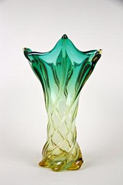  Murano Glass Sommerso Mid Century Murano Sommerso Glass Vase Italy circa 1960 - 4217839