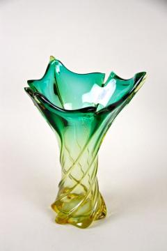  Murano Glass Sommerso Mid Century Murano Sommerso Glass Vase Italy circa 1960 - 4217842
