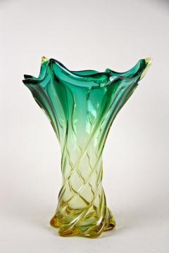  Murano Glass Sommerso Mid Century Murano Sommerso Glass Vase Italy circa 1960 - 4217845