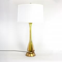  Murano Glass Sommerso Mid Century Sommerso Murano Glass Amber Green Table Lamp 1960s - 2764830
