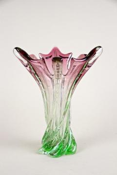  Murano Glass Sommerso Mid Century Sommerso Murano Glass Vase Pink Green Italy circa 1960 70 - 3468146