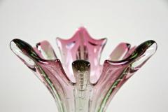  Murano Glass Sommerso Mid Century Sommerso Murano Glass Vase Pink Green Italy circa 1960 70 - 3468147