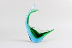  Murano Glass Sommerso Murano Glass Fish Sculpture Blue Green Tones Mid Century Italy ca 1970 - 4587782