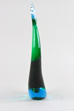  Murano Glass Sommerso Murano Glass Fish Sculpture Blue Green Tones Mid Century Italy ca 1970 - 4587785