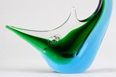  Murano Glass Sommerso Murano Glass Fish Sculpture Blue Green Tones Mid Century Italy ca 1970 - 4587787