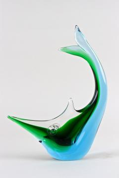  Murano Glass Sommerso Murano Glass Fish Sculpture Blue Green Tones Mid Century Italy ca 1970 - 4587788