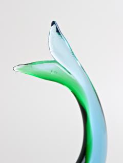  Murano Glass Sommerso Murano Glass Fish Sculpture Blue Green Tones Mid Century Italy ca 1970 - 4587790