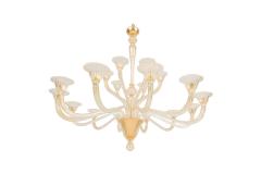  Murano Glass Sommerso Seguso 18 Arm Italian Venetian Murano Sommerso Gold Glass Chandelier - 4272756
