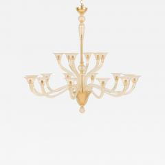  Murano Glass Sommerso Seguso 18 Arm Italian Venetian Murano Sommerso Gold Glass Chandelier - 4279148