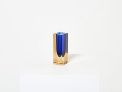  Murano Glass Sommerso Small faceted vase Sommerso tricolore Murano glass 1970s - 2725305