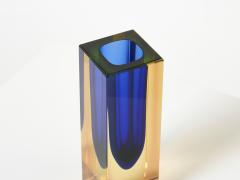  Murano Glass Sommerso Small faceted vase Sommerso tricolore Murano glass 1970s - 2725306