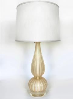 Murano Glass Sommerso Vintage Murano Sommeroso Gold Infused Venetian Glass Lamp Lucite Base Signed - 4687218