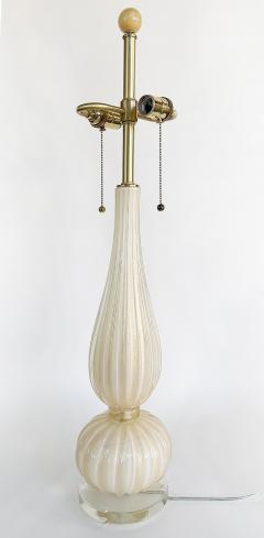  Murano Glass Sommerso Vintage Murano Sommeroso Gold Infused Venetian Glass Lamp Lucite Base Signed - 4687220