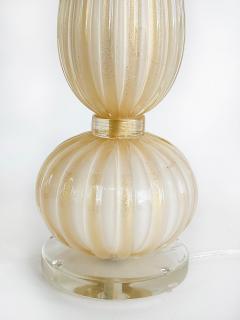  Murano Glass Sommerso Vintage Murano Sommeroso Gold Infused Venetian Glass Lamp Lucite Base Signed - 4687225