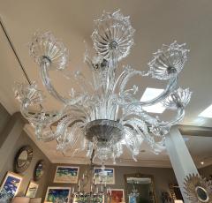  Murano Impressively Large Murano Blown Clear Glass Chandelier - 4691059