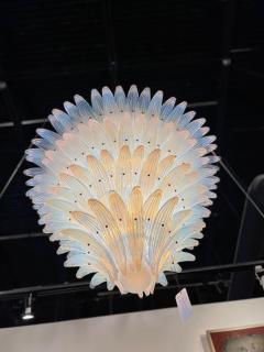  Murano Italian Mid Century Style Opalescent Murano Glass 4 Tier Chandelier - 4272759