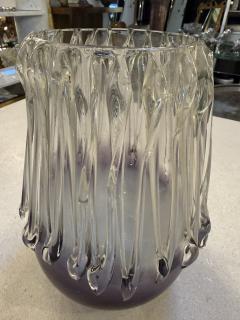  Murano Italian Murano Glass Vase with Vertical Ridges 1970s - 4517951