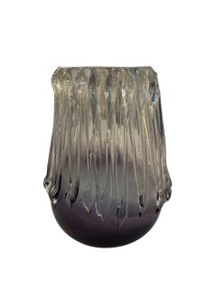  Murano Italian Murano Glass Vase with Vertical Ridges 1970s - 4521633