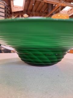  Murano Large Murano Emerald Green Art Glass Centerpiece Bowl - 4487603