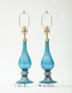  Murano Luxury Glass MGL French Blue Murano Glass Lamps - 2529435