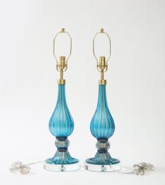  Murano Luxury Glass MGL French Blue Murano Glass Lamps - 2529436