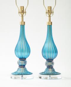  Murano Luxury Glass MGL French Blue Murano Glass Lamps - 2529437