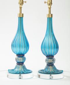  Murano Luxury Glass MGL French Blue Murano Glass Lamps - 2529439