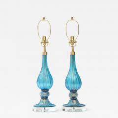  Murano Luxury Glass MGL French Blue Murano Glass Lamps - 2530357