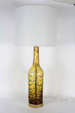  Murano Luxury Glass MGL Mid Century Loden Green Murano Glass Lamps - 1249637
