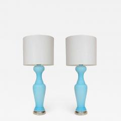  Murano Luxury Glass MGL Pawn Shaped Sky Blue Murano Glass Lamps - 1156950