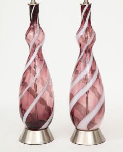  Murano Luxury Glass MGL Smokey Amethyst Murano Glass Lamps - 970130