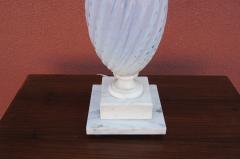  Murano Luxury Glass MGL Tall White Murano Glass Table Lamp - 1635473