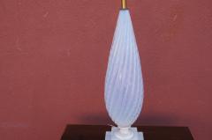  Murano Luxury Glass MGL Tall White Murano Glass Table Lamp - 1635474