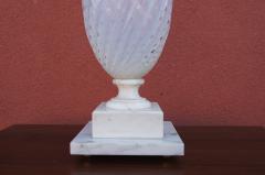  Murano Luxury Glass MGL Tall White Murano Glass Table Lamp - 1635477