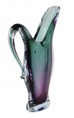  Murano Mid Century Italian Handmade Sommerso Murano Glass Vase Jug - 3679668