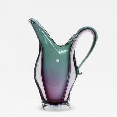  Murano Mid Century Italian Handmade Sommerso Murano Glass Vase Jug - 3681703