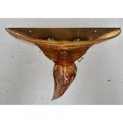  Murano Mid Century Modern Orange Murano Venetian Glass Wall Light Sconce - 3548804