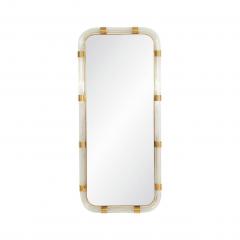  Murano Monumental Murano Glass Mirror with Solid Brass Details Italy 1965 - 4288878