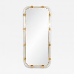  Murano Monumental Murano Glass Mirror with Solid Brass Details Italy 1965 - 4289015