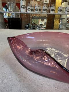  Murano Murano Amethyst Glass Bowl with Folded Rim Italy 1960s - 4516036