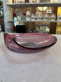  Murano Murano Amethyst Glass Bowl with Folded Rim Italy 1960s - 4516038