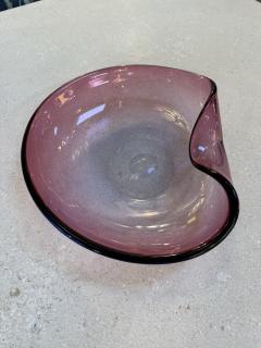  Murano Murano Amethyst Glass Bowl with Folded Rim Italy 1960s - 4516039