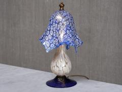  Murano Murano Blue Millefiori Glass Lamp with Gold Accented Base Italy 1970s - 4430894