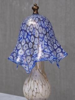  Murano Murano Blue Millefiori Glass Lamp with Gold Accented Base Italy 1970s - 4430897