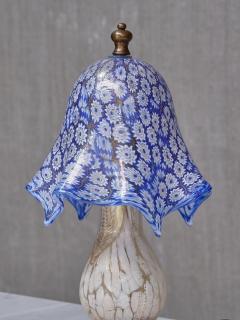  Murano Murano Blue Millefiori Glass Lamp with Gold Accented Base Italy 1970s - 4430899