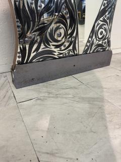  Murano Murano Etched Glass Floor Mirror with Integrated Console Shelf 1950s - 4315732