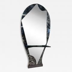  Murano Murano Etched Glass Floor Mirror with Integrated Console Shelf 1950s - 4319516